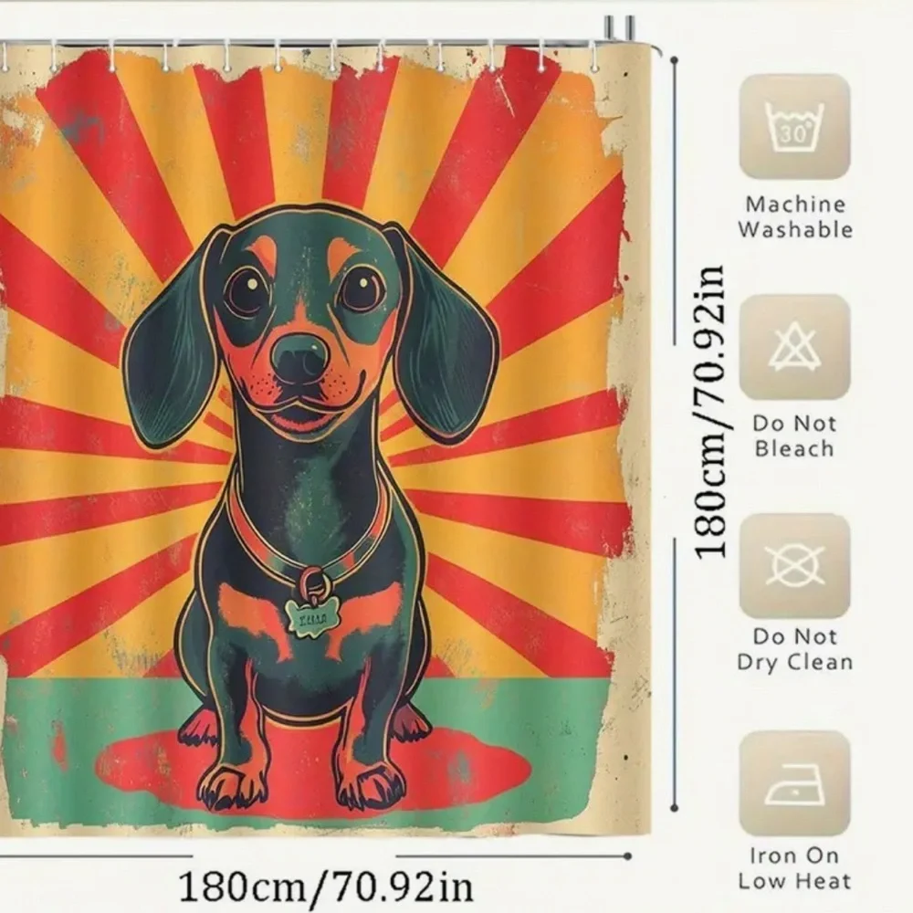 NEW Colorful Dachshund Dog Shower Curtain
